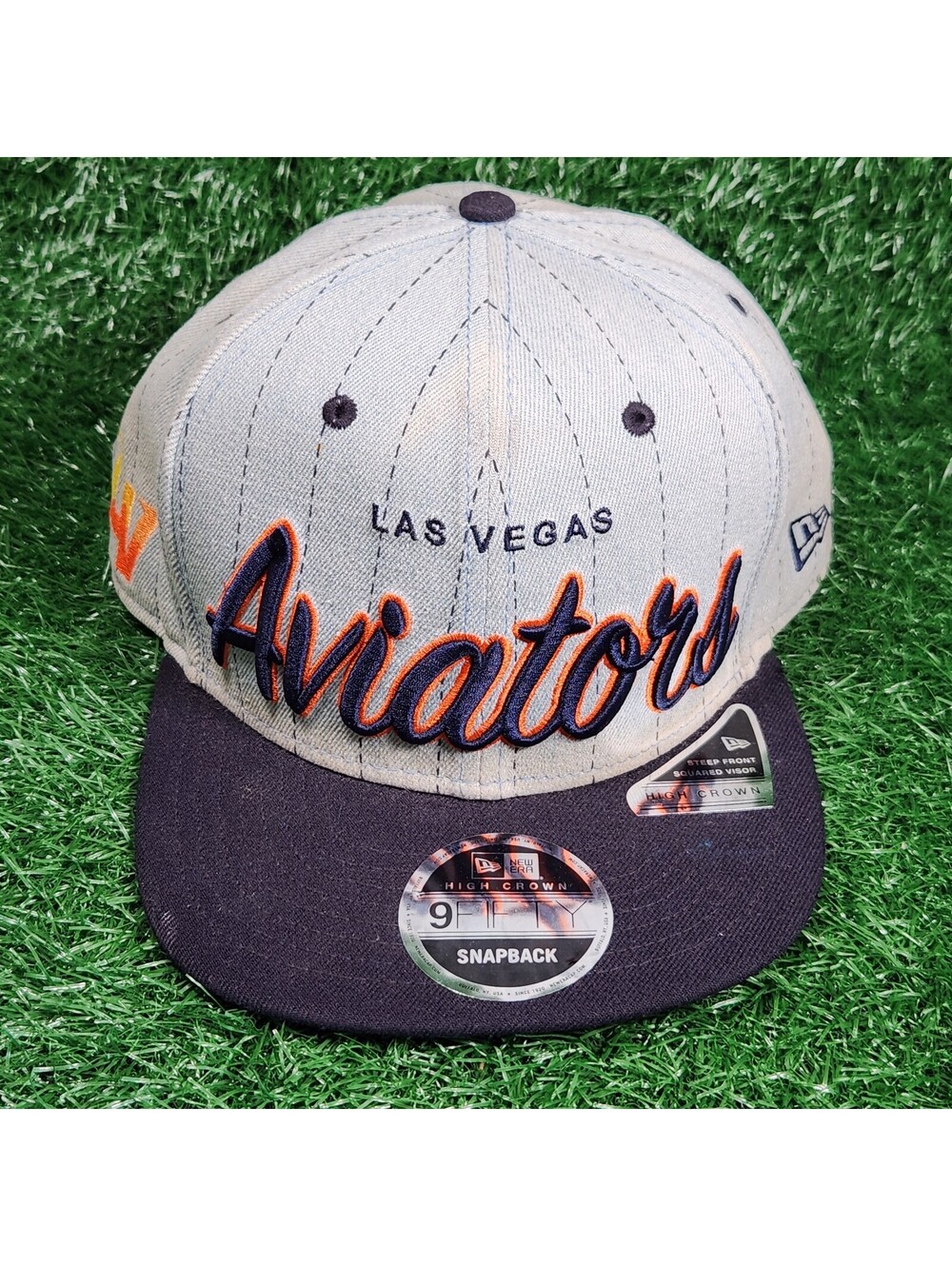 New Era 9FIFTY Las Vegas Aviators MLB Gray Striped Snapback Hat High Crown Cap
